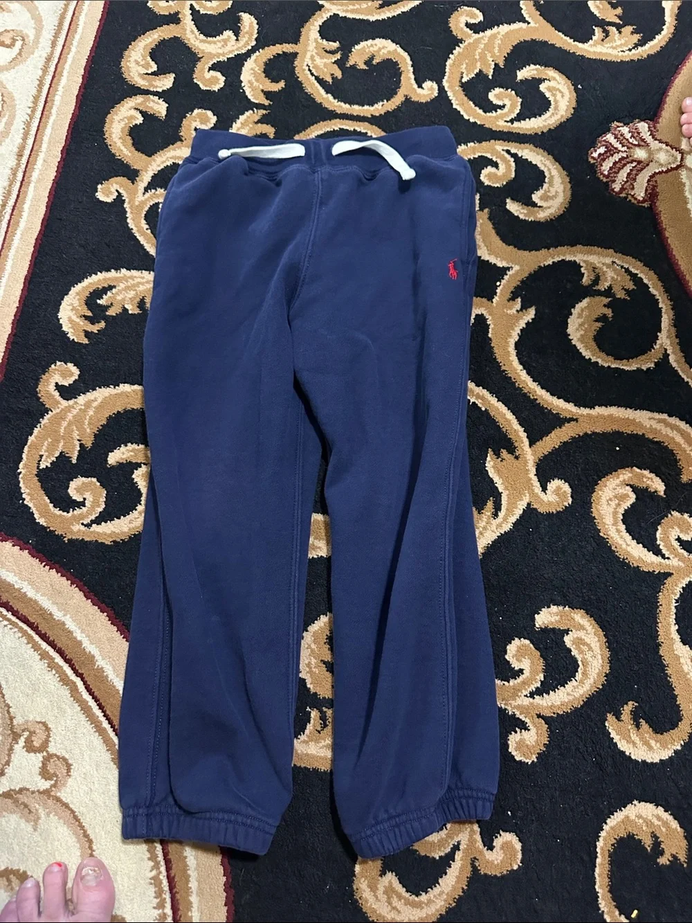 Size 6 Ralph Lauren Navy Jogger Sweatpants with Red Pony Logo
